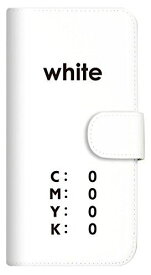 iPhone X ケース 手帳型 色 CMYK シンプル ホワイト (352) SC-0288-WH/iPhoneX