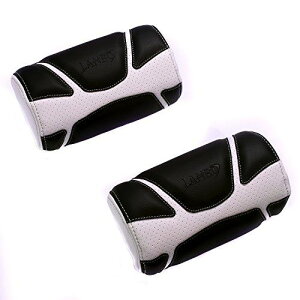LANBO NECK PAD TYPE VOID (2個セット)ブラックレザー×ホワイトステッチ ネックパッド 汎用 プリウス 50系 ハイエース 200系 1型 2型 3型 4型 VOID-NP-WH