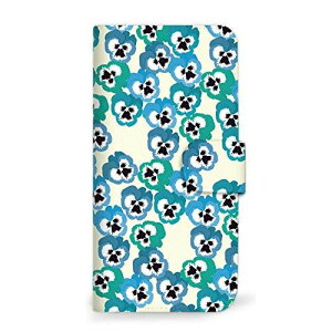 Xperia 10 II SO-41A ケース 手帳型 花 パンジー D・グリーン×スカイブルー (485) SC-0248-D/SO-41A