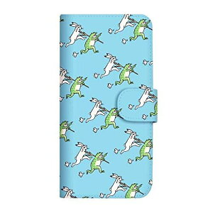 Xperia 10 II SOV43 ケース 手帳型 LINE スタンプ いけやけい デザイン (485) ゆるっと鳥獣戯画 vol.6 なんだなんだ? D SC-4119-D/SOV43