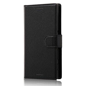レイ・アウト Xperia X Compact ケース 手帳型 レザーケース シンプル マグネット/ブラック RT-RXPXCELC1/BB