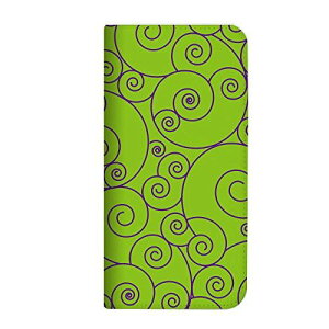 OPPO Reno3 5G A001OP ケース 手帳型 ベルトなし うず柄 グリーン (496) NB-0088-GR/A001OP