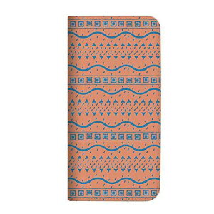 OPPO Reno3 A CPH2013 ケース 手帳型 ベルトなし プリミティブ柄 オレンジ (495) NB-0045-OR/CPH2013
