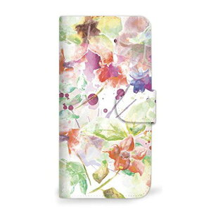 XPERIA 5 901SO ケース 手帳型 水彩 花 フラワー B (459) SC-0221-B/901SO