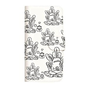 iPhone 12 Pro ケース 手帳型 LINE スタンプ いけやけい デザイン (489) ゆるっと鳥獣戯画 vol.2 一息カエル A SC-4115-A/iPhone 12 Pro