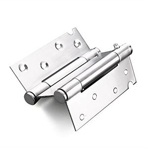 堅塁金物 自由蝶番 両開 スプリング 蝶番 ドアバット丁番 ヒンジ 自動閉鎖 ステンレス製 ドアクローザー 2個入 長さ100mm (4inch)