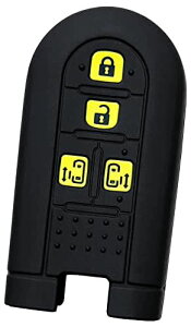 【IKT】ダイハツ/トヨタ車用 スマートキー用シリコンカバー 4ボタン ブラックブルー/タント/タントカスタム/ウェイク/ムーヴ キャンバス/トール/タンク/ルーミー/など ... ブラックイエロー