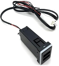 【CFT TIME】トヨタ Aタイプ USB 電源 スイッチ 車 2ポート 搭載 スマホ タブレット 充電 アルファード (青色, 1個セット)