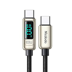 Mcdodo Type C Type C �P�[�u�� USB-C �P�[�u�� 1.2m �o�̓X�N���[���\�� 100W�}���[�d PD�Ή� �����f�[�^�]�� �X�}�[�g�`�b�v���� �����O�� ���ϋv�i�C�����҂� USB Type-C ... �X���C�o�[