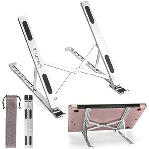 【2021進化改良】 ノートパソコンスタンド 航空用アルミ合金PCスタンド 折りたたみ式 Kingtech ノートpc スタンド ラップトップスタンド 軽量 強固 7段階高さ調節 卓上 放熱 冷却 放熱性 コンパ