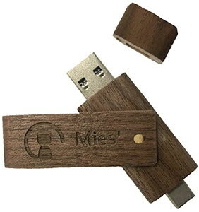 Miesf Wooden USB 32GB 128GB with TypeC interface (2 in 1) tbVhCu 32GB 128GB ^CvC USBtbVhCu(Type-C ... dark wood