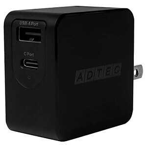 �A�h�e�b�N PD�[�d�� 65W 2�|�[�g�yUSB-C+USB-A�z�yPower Delivery�Ή�/GaN (�����K���E��) �ziPhone 13Pro/13/12/11/XS/X/XR/8/MacBook/iPad Black