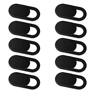 【LEISURE CLUB】ウェブカメラカバー 盗撮防止 10個入り 0.7mm 超薄型 スムーズにスライド Webcam Cover プライバシー保護 カメラ カバー タブレット ラップトップ スマホ携帯電話 対応 ブラック