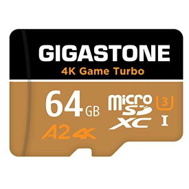 【Nintendo Switch対応】Gigastone 64GB マイクロSDカード A2 4K Game Turbo 最大読み書きスピード 95/35 MB/s Ultra HD 4K撮影 micro sd カード 64GB 4K Game Turbo