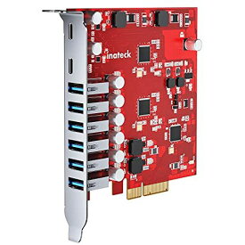 Inateck 20Gbps PCIe-USB 3.2 Gen 2拡張カード、6つ のUSB Type-Aポートと2つのUSB Type-Cポート、KU8211