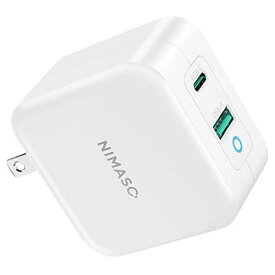 NIMASO usb 急速 充電器 Gan 65W 2ポート USB-A & USB-C 【PSE技術基準適合/USB Power Delivery対応/コンパクトサイズ】 iPhone 13 / 13 Pro / 12