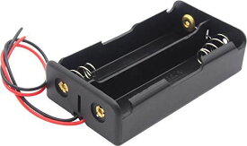 オーディオファン 電池ボックス 18650サイズ 2本用 リード線あり 直列 ブラック