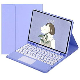 タッチパッド付き iPad Pro12.9 第5世代 4世代 3世代 キーボード ケース 2018 2020 2021 iPad Pro 12.9キーボード付きケース 丸いキー カラフル ペンホルダー内蔵 マウス機能 ...