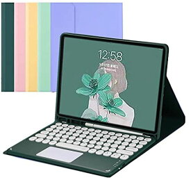 タッチパッド付き 2021新型 iPad Pro11 第3世代 キーボード ケース 分離式 2020/2018 アイパッドプロ11インチカバー キーボード付き 丸いキー カラフル ペンホルダー内蔵 マウス機能 手帳型 ...
