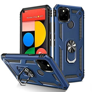 GTUJWN Google Pixel 5a ケース リング付き 耐衝撃 TPU 車載対応ホルダー対応 スマホケース PC スタンド機能 薄型 軽量 グーグル ピクセル5a カバー カメラ保護 衝撃吸収 指紋防止 ... ブルー