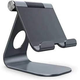 タブレット スタンド アルミ ホルダー 角度調整可能, Lomicall stand : 卓上縦置きスタンド, タブレット置き台, デスク台, 立てる, 設置, aluminium, タブレット対応(4~13''), ... 灰
