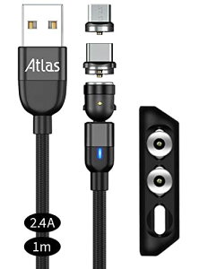 ()AgX }Olbg[dP[u 1m x 1{ () 2.4A }[d/}Olbg[q FMicroUSB, Type-C/[qP[Xt/AhCh X}[gtHp 2.4A/1m ×1{