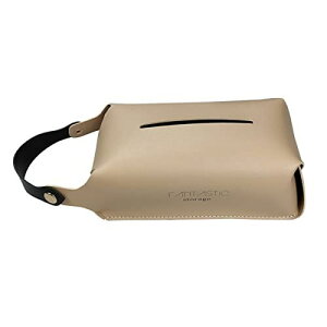 ティッシュケース 吊り下げ ティッシュカバー 2way 壁掛け 横置き 壁掛 車用 キッチンバスルーム用(ベージュ)