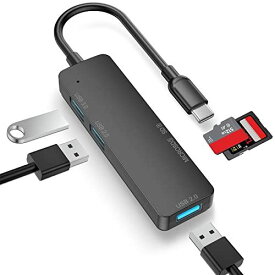 USB C ハブ バスパワー LUONOCAN 多機能 type-c 変換アダプタ usb-c HUB まいくろsdカード/sdカードリーダー usbポート 増設マルチハブ サーフェス MAC PS5対応 (ブラック)