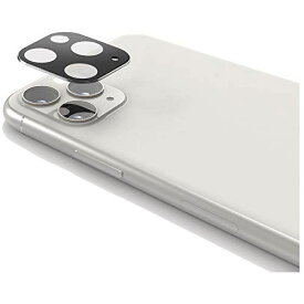 エレコム iPhone 11 Pro/iPhone 11 Pro Max カメラレンズ用 ガラス保護カバー アルミフレーム付 シルバー×ブラック PM-A19BFLLP3SBK ブラック(フレームシルバー)