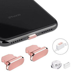 VIWIEU iPhone 13 12 Lightning 保護キャップ 精密アルミ製で が 超耐久 防塵プラグ、ライトニング充電口 コネクタ 端子保護 iPhone 11 X Xs Max Xr 8 7 6S 6 ... 09 ローズゴールド
