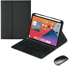 iPad Pro 11キーボードケース ワイヤレスマウス付き（3点セット），2020 ipad air4キーボードケース，タッチパッド搭載分離式Bluetoothキーボード付きカバー，Apple ... iPad Pro 11/Air 4 通用 ブラック