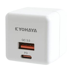 KYOHAYA USB�[�d�� Type-C �}���[�d PD QC �Ή� 20W �L���[�u�^ USB-A USB-C 2�|�[�g Power Delivery, Quick Charge, iPhone 13, AQUOS ... �z���C�g