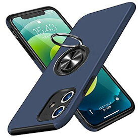 GTUJWN iPhone 11 ケース リング付き TPU 耐衝撃 スマホケース 車載対応ホルダー対応 スタンド機能 軽量 薄型 アイフォン11 ケース カメラ保護 衝撃吸収 指紋防止 黄変防止 ストラップホール ... ブルー