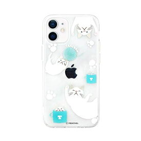 [ターチャン公式ライセンス品] abbi FRIENDS 2020 iPhone (5.4インチ)猫 ケース クリア [ ねこ 白猫 動物 アニマル ソフト 透明 密着痕防止 TPU Qi充電 ワイヤレス充電 遊び iPhone 12 mini