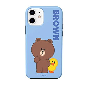 [LINE FRIENDS 公式ライセンス品] iPhone 12 mini ケース ライン フレンズ [ ブラウン サリー 二重構造 ハイブリッド 耐衝撃 アイフォン 12 ミニ カバー ] DUAL GUARD BROWN & SALLY