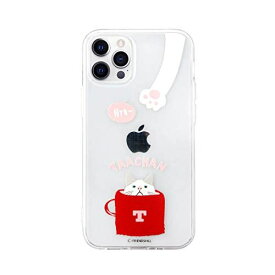 [ターチャン公式ライセンス品] abbi FRIENDS 2020 iPhone (6.1インチ)猫 ケース クリア [ ねこ 白猫 動物 アニマル ソフト 透明 密着痕防止 TPU Qi充電 ワイヤレス充電 レッドカップ iPhone 12 / 12 Pro