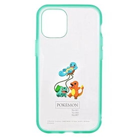 グルマンディーズ ポケットモンスター IIIIfit Clear iPhone12 mini(5.4インチ)対応ケース フシギダネ・ヒトカゲ・ゼニガメ POKE-666C ライトグリーン