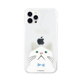 [ターチャン公式ライセンス品] abbi FRIENDS 2020 iPhone (6.1インチ)猫 ケース クリア [ ねこ 白猫 動物 アニマル ソフト 透明 密着痕防止 TPU Qi充電 ワイヤレス充電 蝶ネクタイ iPhone 12 / 12 Pro