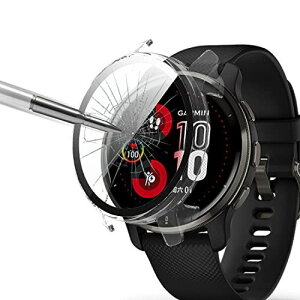 AiMaoo Garmin Venu 2 Plus �Ή� �P�[�X �����K���X�t�B���� �ی� �J�o�[ �d���|��PC�f�� ��̉� ���h�~ �ϏՌ� �ϐF�h�~ �S�ʃJ�o�[ �S�ʕی� �X�}�[�g�E�H�b�` Garmin Venu 2