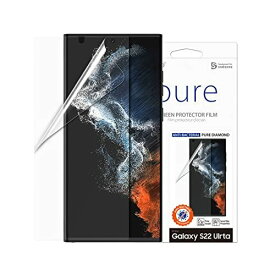 araree Galaxy S22 Ultra 抗菌保護フィルム PURE DIAMOND クリア [ サムスン公式認証品 全画面保護 抗菌コーティング 自己修復 光沢 フィルム貼りサポーター付き