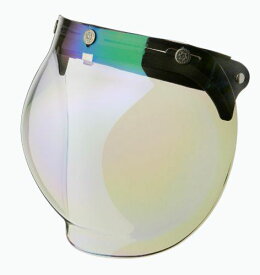 RIDEZ ライズ Final Bubble Shield レインボーミラー ビッグサイズアルミステー付き ジェットヘルメット バブルシールド クリア 04R-88047