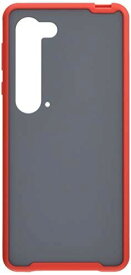 レイ・アウト AQUOS R5G 耐衝撃マットハイブリッド BABY SKIN/レッド ケース