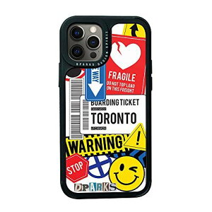 Dparks iPhone 12 �P�[�X 12 Pro �P�[�X �X�e�b�J�[ [ �n�C�u���b�h �ϏՌ� Qi�[�d ���C�����X�[�d iPhone 12 Pro �J�o�[] BLACK COVER TAG STICKER WARNING DS19816i12P iPhone 12 / 12 Pro
