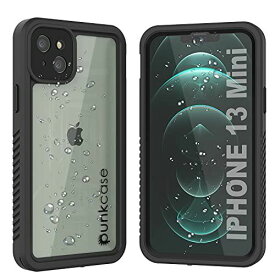 PunkCase iPhone 13 mini 防水 ケース [エクストリーム シリーズ] [スリム フィット] [IP68 認証] [耐衝撃性] [耐雪性] アーマー カバー 内蔵 スクリーン プロテクター ブラック