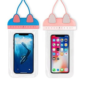 【2021バージョン】新様式猫造形スタイルTPUスマホ防水ケースFace ID認証、IPX8認証、完全保護完全タッチパネル防水顔認証可能、iPhone 12 Pro iPhone 12 iPhone 11 Pro XS ... pink
