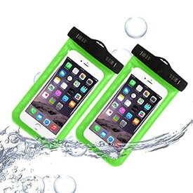 防水ケース スマホ用 MXYZB 防水携帯ケース IPX8認定 高感度PVC お風呂 温泉 釣り 水泳 スキー スノボ アウトドア iPhone 6s / 6s Plus / 7 / 7 Plus Galaxy グリーン