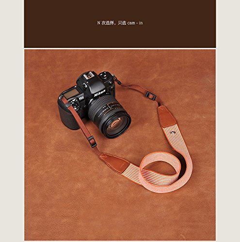 カムイン(cam-in) カメラストラップ A59 汎用型 B5001 縞 オレンジ コットン CAM8198