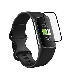 �y2���Z�b�g�z Fitbit Charge 5 �t�B���� Fitbit Charge5 �ی� �t�B���� �ȖʑΉ� �yJinmdz�z PMMA+PC���f�� 3D �ϏՌ� ��U�h�~ �w��h�~ �����ߗ� �h�o �C�A�[��