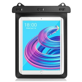 AZNABLE タブレット 防水ケース 12インチ iPad Pro mini Air Kindle 対応 お風呂 プール (ブラック)