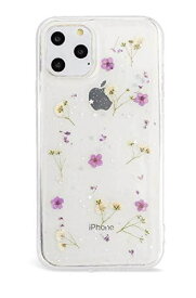 iPhone 押し花クリアケース 押し花 本物 ストラップホール ストラップ穴 TPU soft ソフト ソフトケース 花 透明 クリア レディース 女性 可愛い かわいい 華やか 小さい花 韓国 海外 オルチャン ... パープル 紫